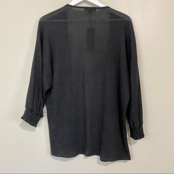 Eclair Women’s Ribbed Hacci Knit Open Front Cardigan Black Size Medium NWT - Picture 5 of 7